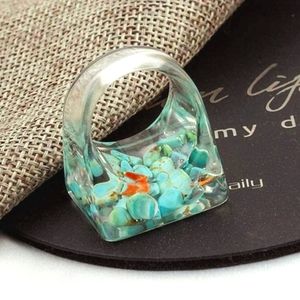 Chunky resin acrylic stone ring